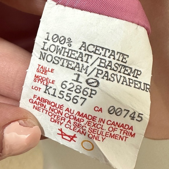 Vtg JS Collections Petite Women’s 10P Crop Jacket Blazer Pink Satin Iridescent - Picture 9 of 9